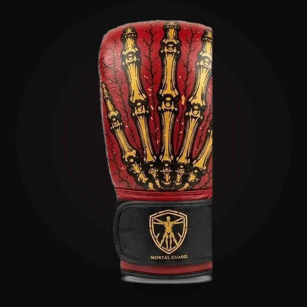 Gants de boxe MG1 Mortal Guard — photo, vue des jointures avec écusson