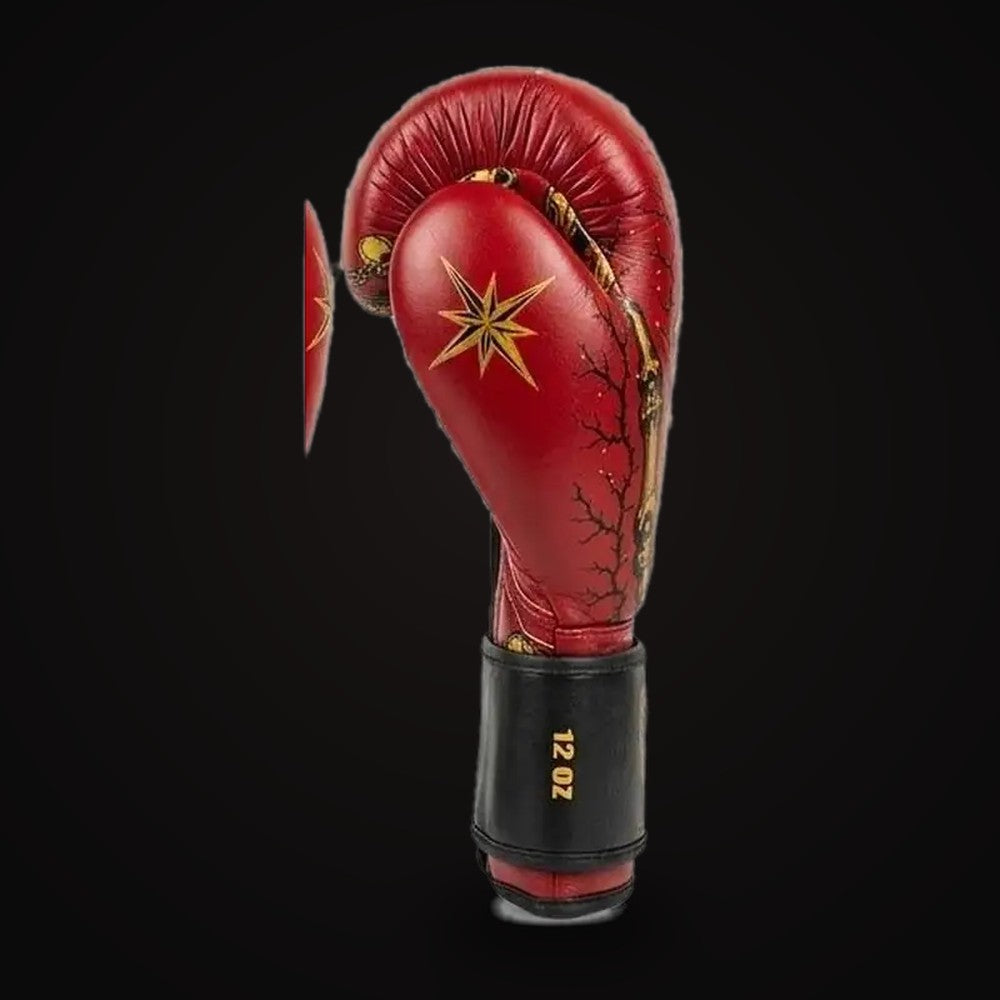 Gants de boxe MG1 Mortal Guard — photo, profil, étoile dorée, marquage 12 oz